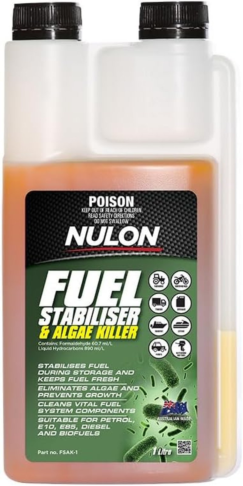 Nulon Fuel Stabiliser and Algae Killer 1 Liter image number 1