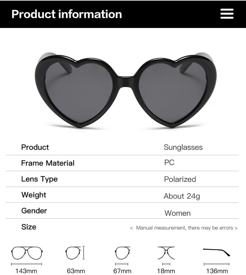 Armear Women Fashion Oversized Heart Shaped Retro Sunglasses Cute Eyewear UV Protection Polarized Sunglasses for Women Girls, a - Leopard, One Size Fit Most Women image number 2