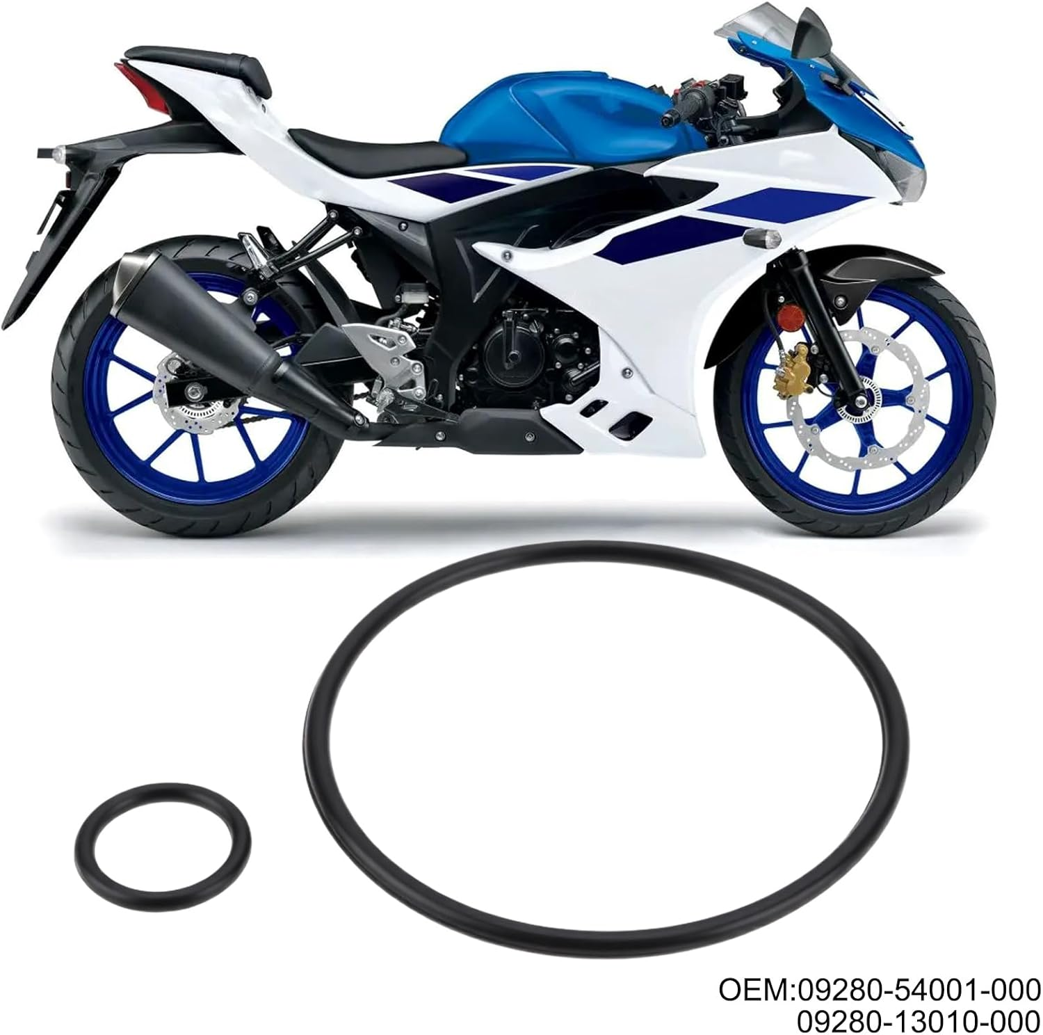 Emsea 10Pcs Oil Filter O-Rings 09280-54001-000 09280-13010-000 Compatible with Suzuki GSXR125 RV125 DR125 DRZ400 image number 3