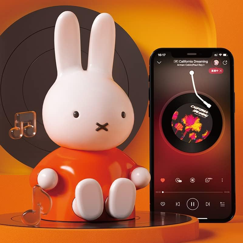 Miffy Portable Bluetooth Speakers, Cute Portable Wireless Speakers with Loud Stereo Sound, Built-In Mic, Tf-Card Slot, Dual Pairing,40H Playtime for Room, Desk Decor, for Her (Blue) image number 4