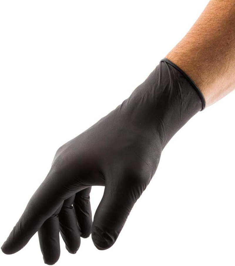 Restaurantware Small Black Nitrile Gloves - Powder-Free Food Safe Gloves: Perfect for Kitchen, Housekeeping and Janitorial Use - Disposable and Recyclable - 100Ct Box - image number 1