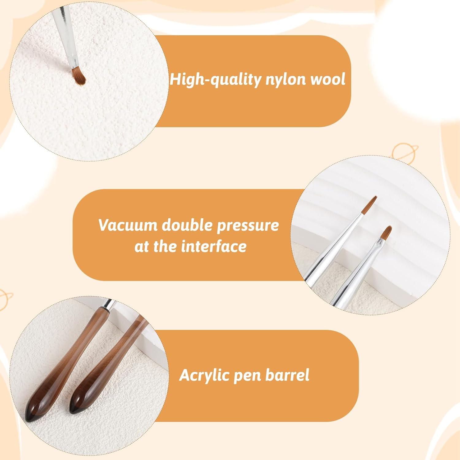 COMNICO 2PCS Nail Art Brushes, Flowers Drawing Pen Versatile Nail Drawing Pen Nailtools Dual End Nailpen Brush Acrylic round Flat Painting for Petals Leaves and Intricate Art Designs image number 3