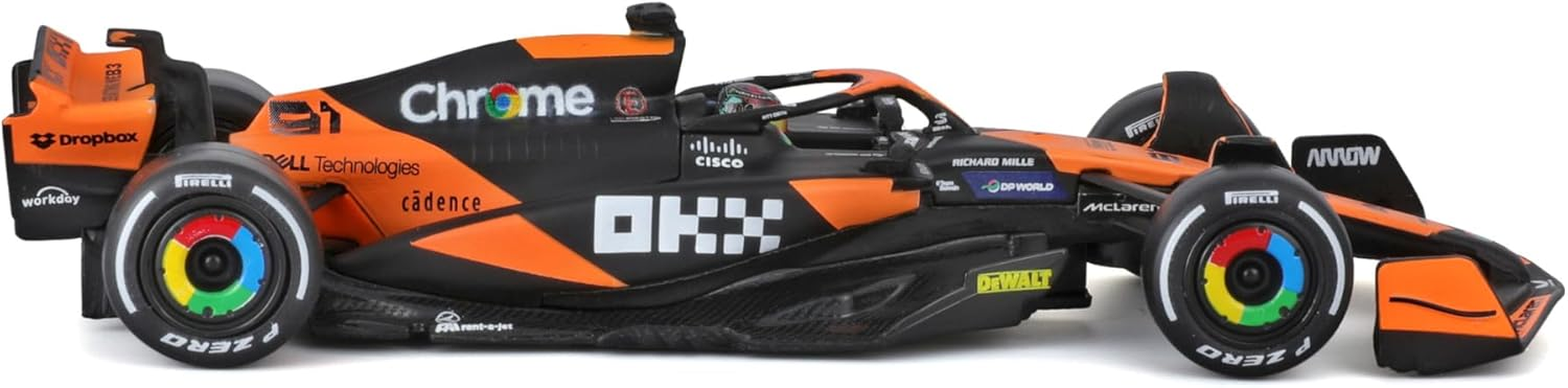 Bburago 1:43 2024 Race Mclaren MCL38 with Helmet, Piastri #81 image number 5