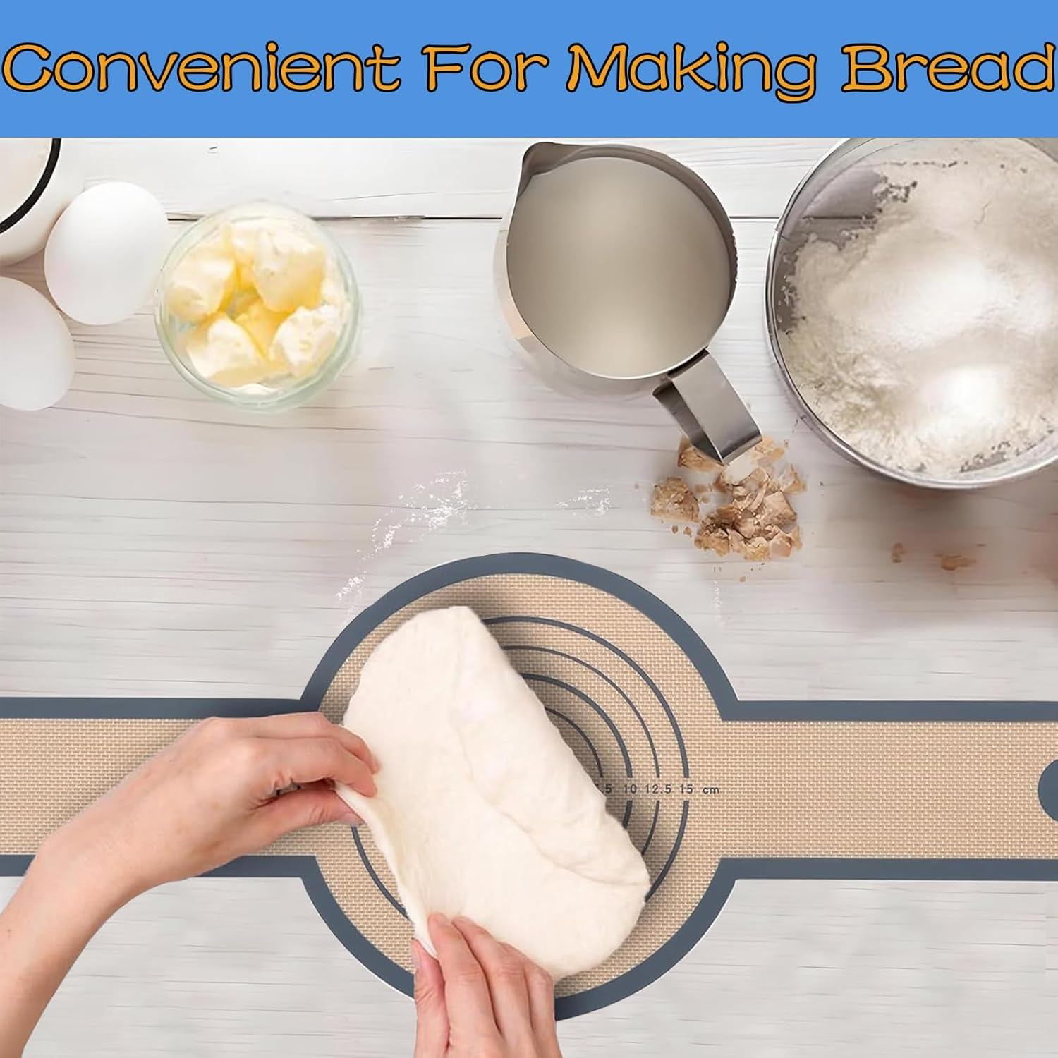 Silicone Bread Sling,2 Pcs Silicone Baking Mat for Oven,Reusable Oval and round Bread Sling,Easy Transfer of Sourdough image number 2