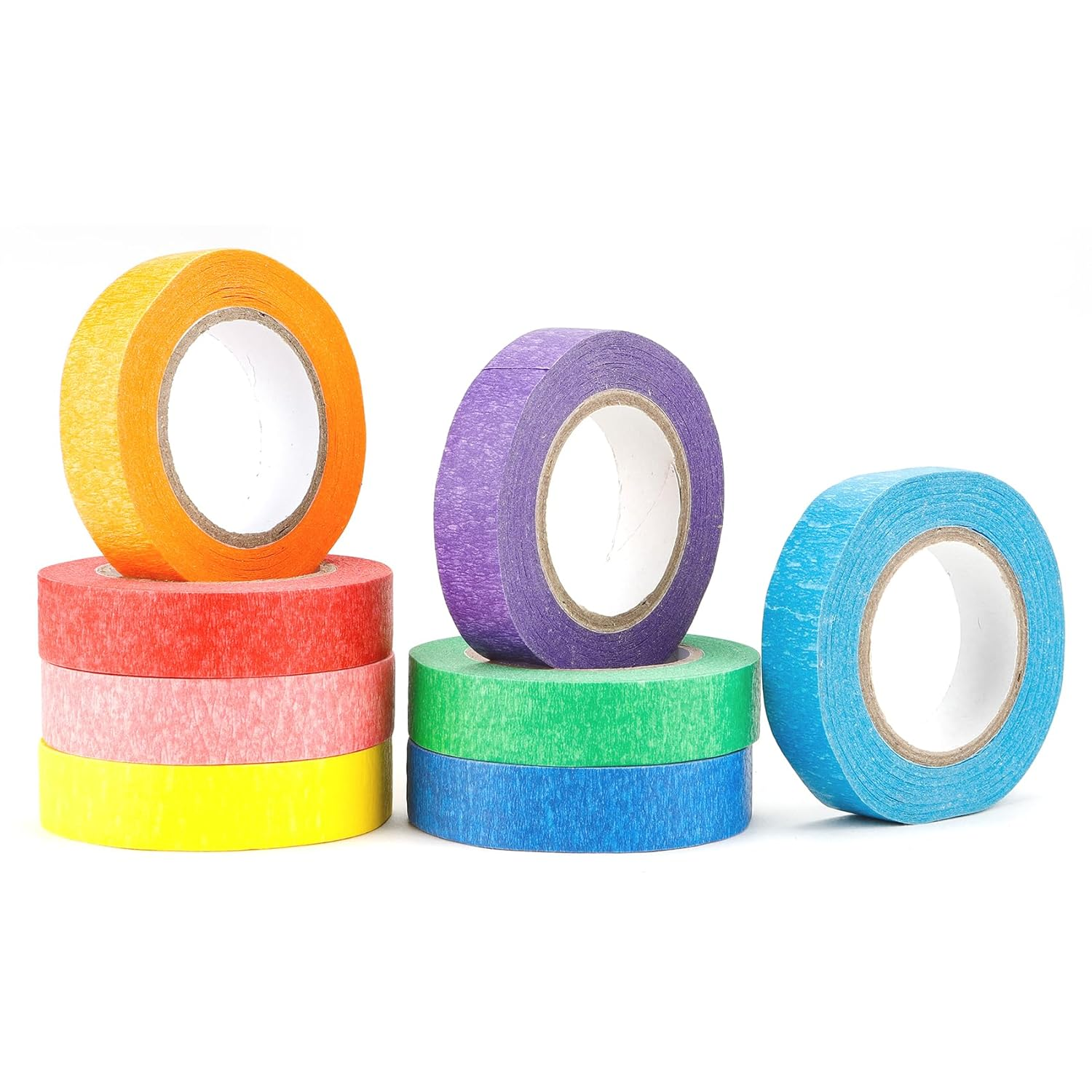 Colored Masking Tape Coloured Tape Artist Tape Crafting Supplies Classroom Must Haves Classroom Supplies 8Rolls 0.59 Inch Art Supplies Washi Tape Set Painter Tape image number 1