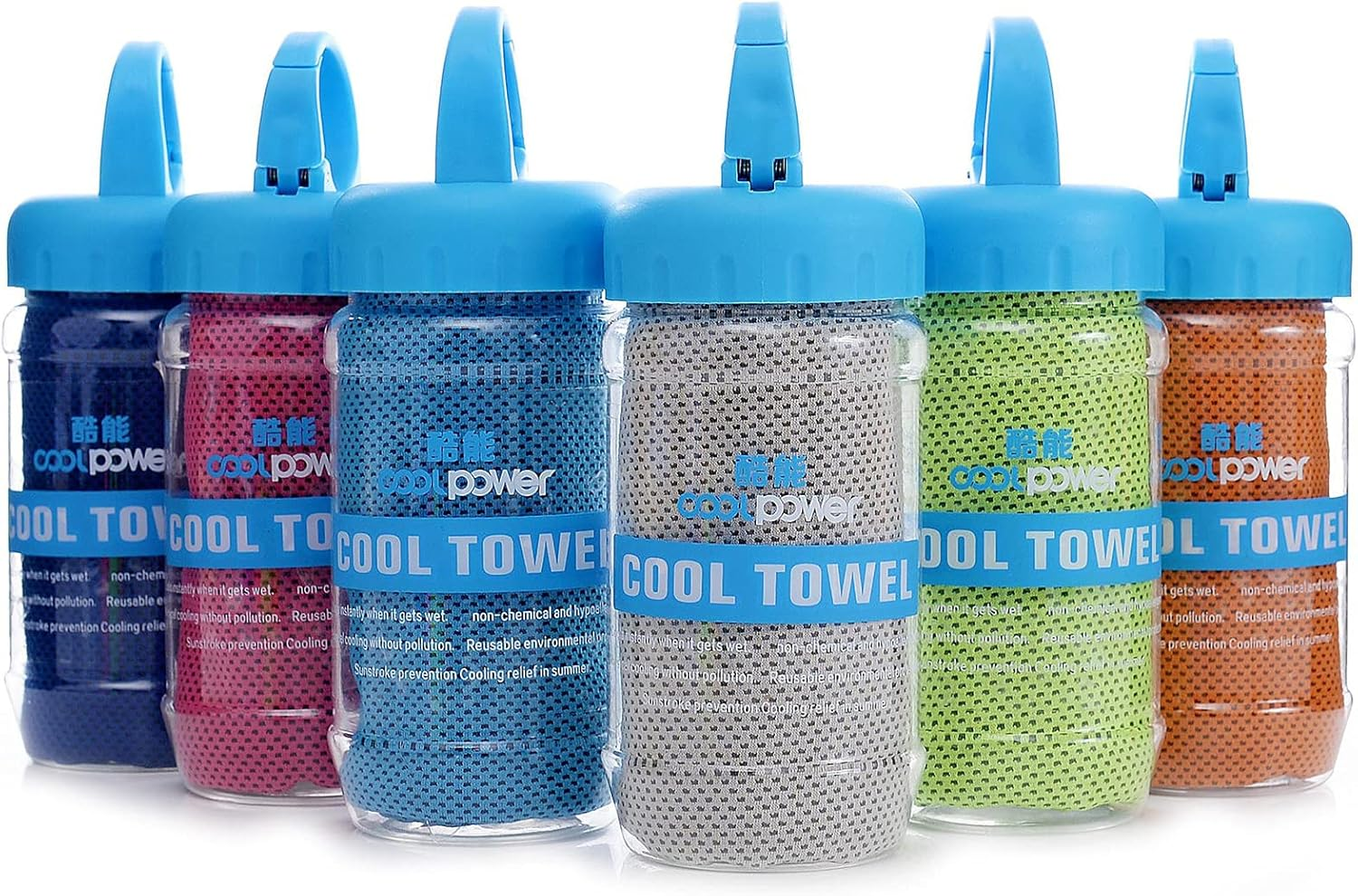 3 Pack Cooling Towel Instant Cooling for Running Workout Sweat Gym Sports Chill Soft Breathable with Container (Mix 1) image number 3