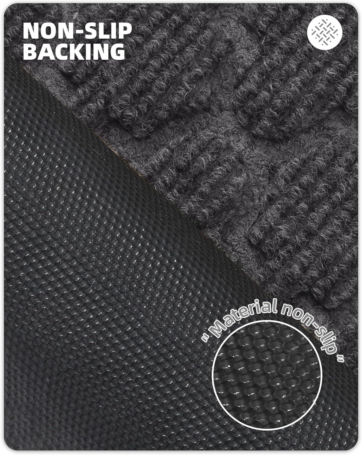 Color&Geometry Front Door Rug for Entryway to Catch Dirty, outside Door Mats for Entry Heavy Duty Non Slip, Front Door Mat for Welcome, Indoor Outdoor Rugs for Large Single/Double Door, Grey 24"X47" image number 6