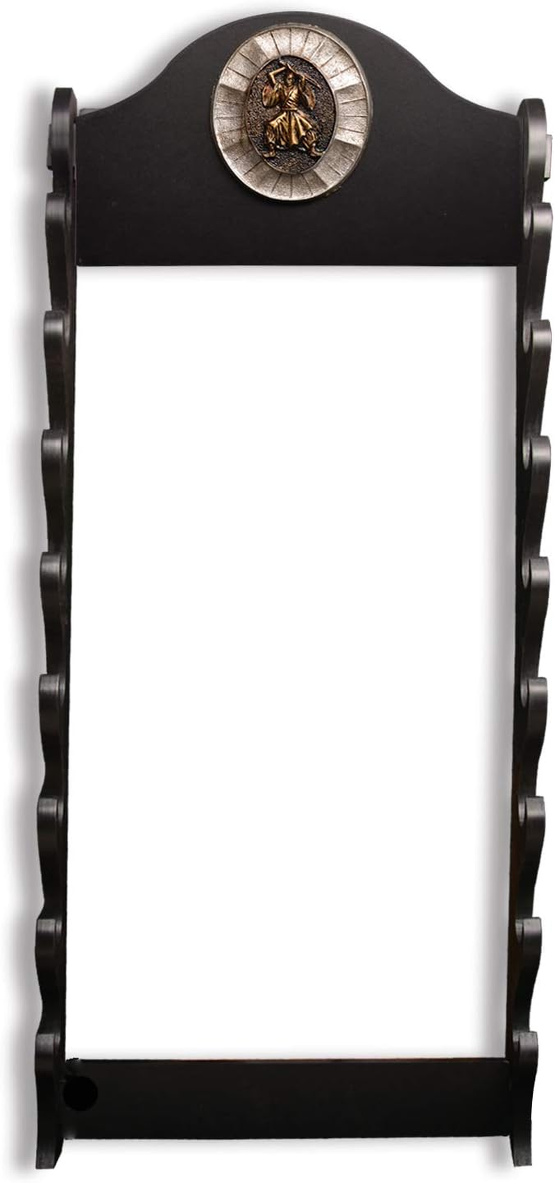 Sword Fort Katana Wall Mount, Sword Racks, Black Wood Wall-Mounted 8-Layer Katana Holder,Display Stand,Sword Stand, Fishing Rod Holder image number 3