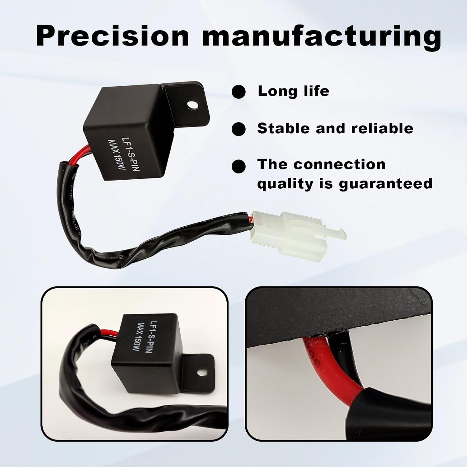 LED Flasher Relay 2-Pin, 12V Relay for Car LED Flash Turn Signal Relays, Adjustable Flash Rate Flasher Relay Wiring Connectors Kit for Fix Motorcycle Turn Signal Bulbs Hyper Flash(1Pcs