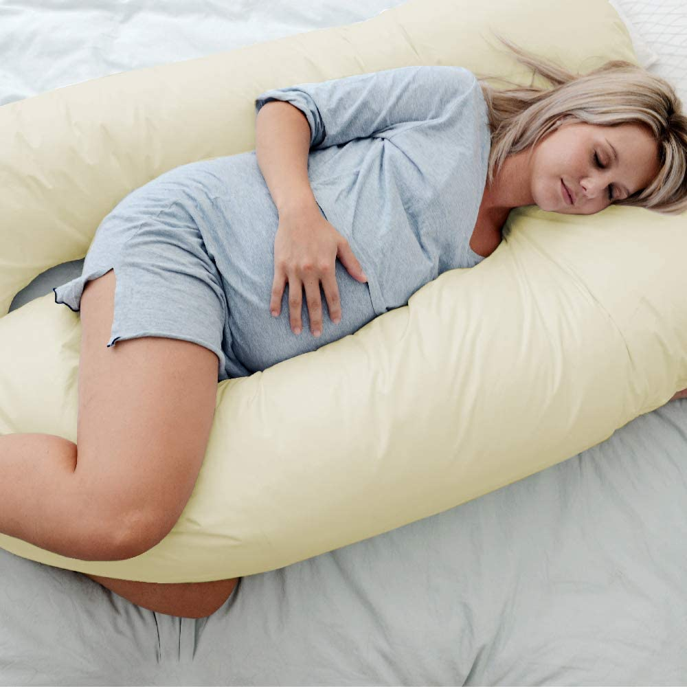 Woolcomfort Australian Made Pregnancy/Maternity/Nursing Pillow Body Feeding Support (Pillowcase Included) (Cream) image number 3