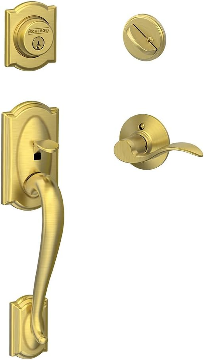 Schlage Camelot Single Cylinder Handleset and Left Hand Accent Lever, Matte Black (F60 CAM 622 Acc LH) image number 6