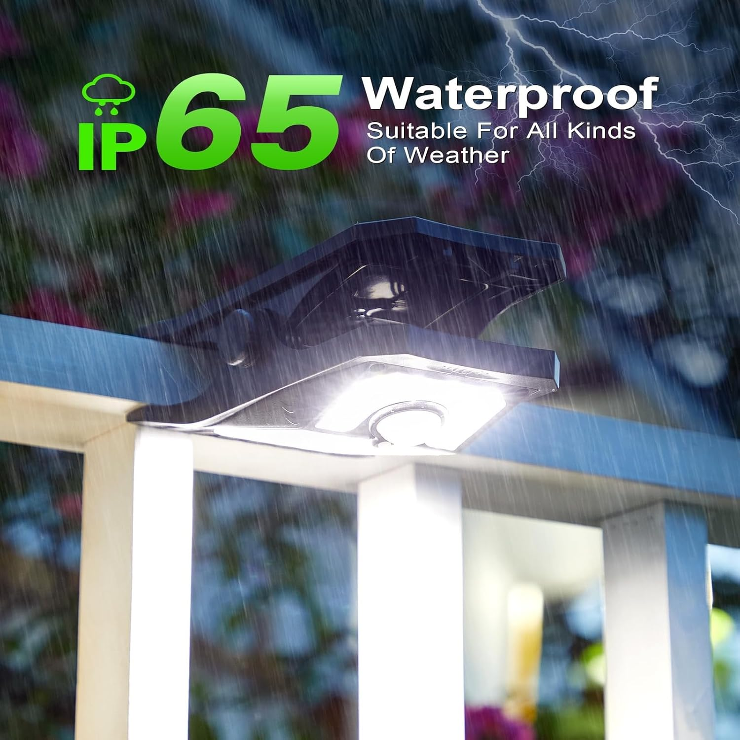 90 Leds Clip-On Solar Motion Sensor Lights Outdoor &ndash; 2 Packs Solar Sensor Security Lights for Fence, Patio, Gutter, Chain Link &ndash; 3 Lighting Modes image number 4