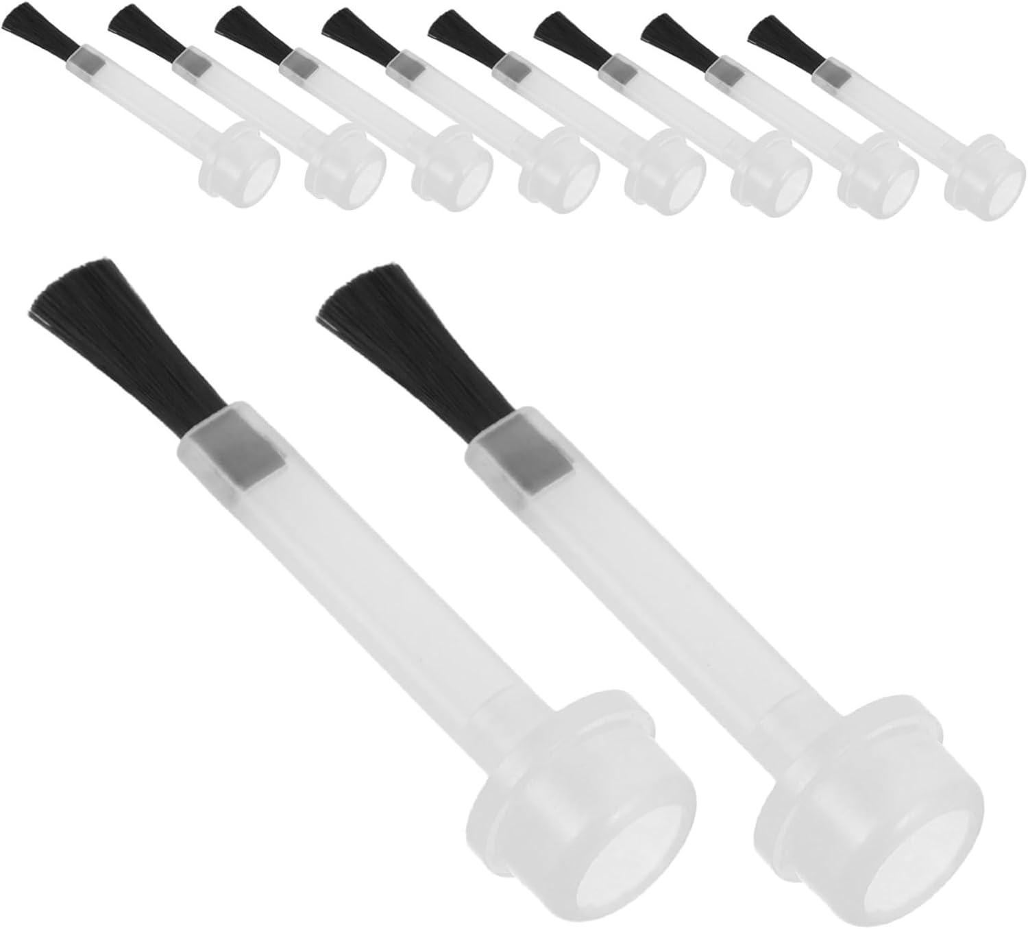 WOONEKY 50Pcs Manicure Replacement Brush Heads for Art Nail Tech French Tip Tool Gel Liquid Nail Brush Diy Manicure Water-Based Polish Replacement