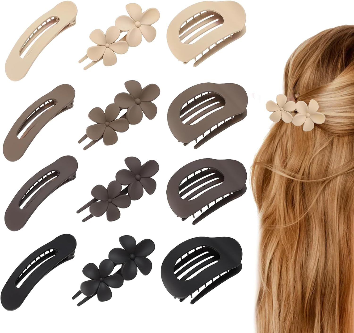 Hair Clips Set of 12 Strong Hold Hair Accessories for Women