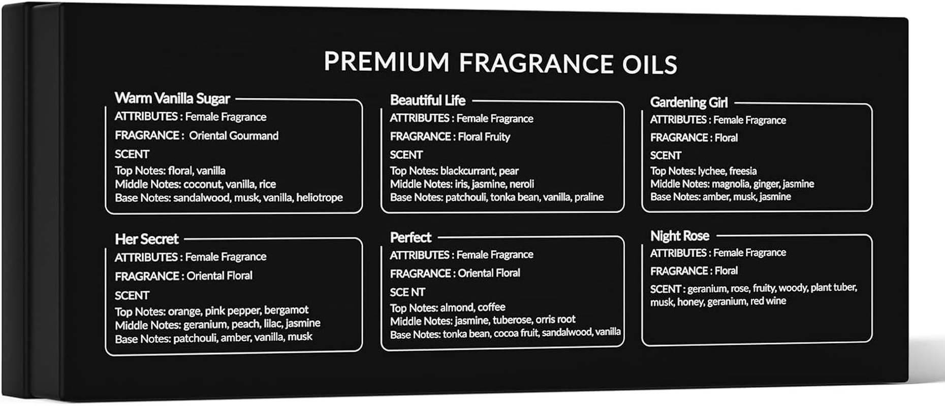 HIQILI Women Fragrance Oil 6X10Ml, Essential Oils for Candle Scents Soap Making & Diffuser, Sweet Flowers Scented Oil Set for Aromatherapy Slime Wax Home Car image number 4