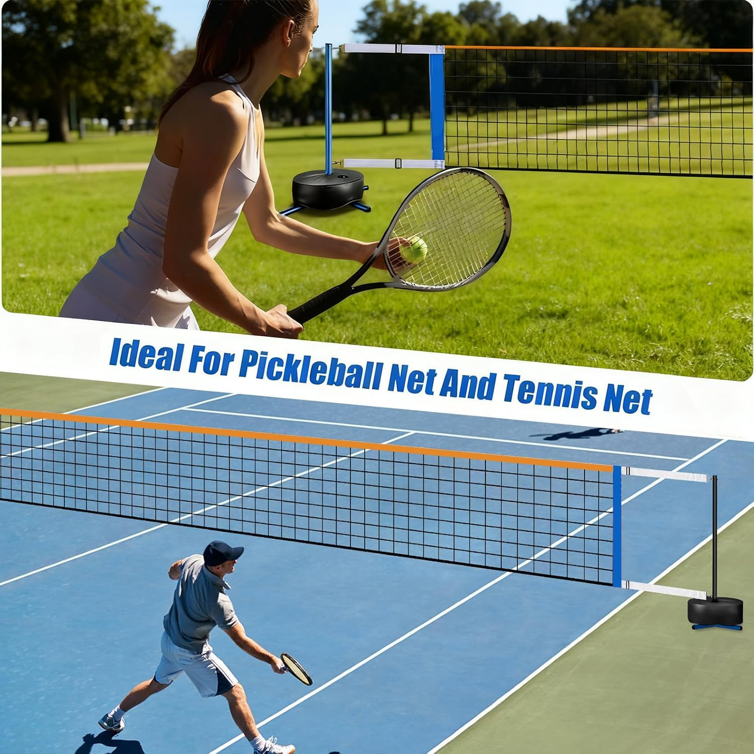 Portable Volleyball Set for Pool Games - Adjustable 15-25FT Net System with 2 Balls & Sturdy Base, Perfect for Tennis and Pickleball image number 5