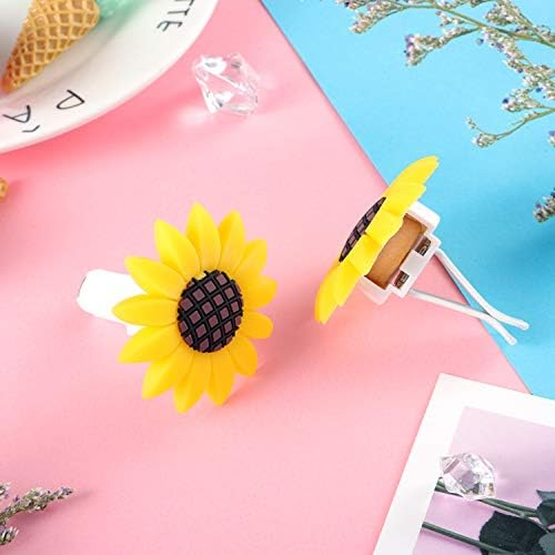 6 Pieces Car Air Freshener Sunflower Car Accessories Sunflower Air Vent Clips Cute Car Air Freshener Sunflowers Gift Decorations Girasoles Car Clip Interior Air Vent Decorations image number 1