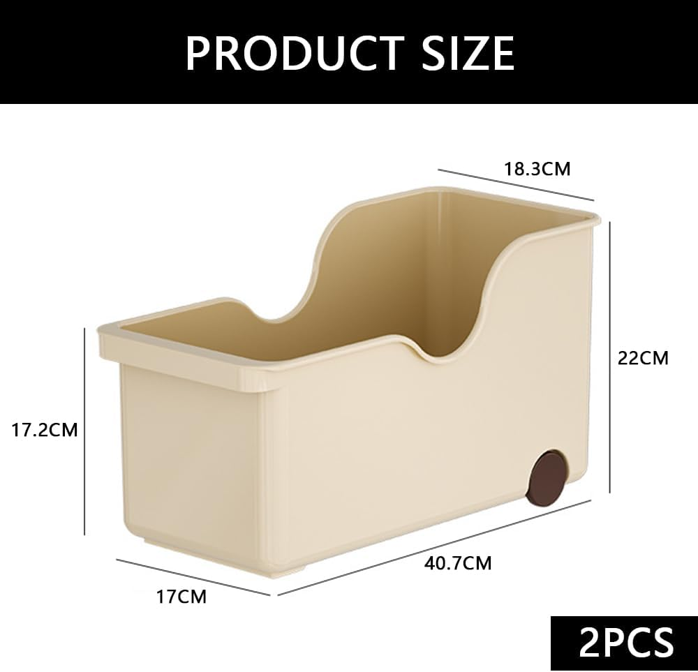 2 Pack Stackable Plastic Storage Bins for Kitchen & Pantry, Food Organizer Containers for Fridge, Freezer, Cabinet & Countertop, Snack and Packet Storage Organization image number 3