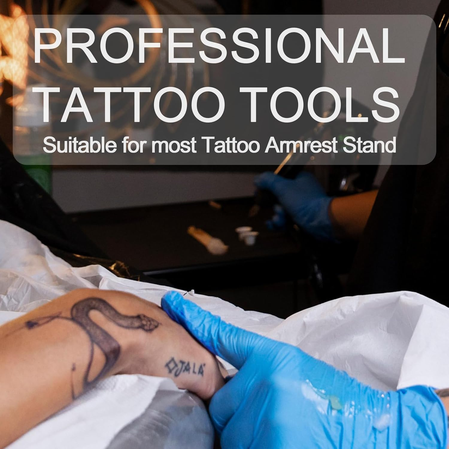 Disposable Arm Rest Tray Liner, Stand Cover with Elastic, Easy to Use for Most Tattoo Trays (11In*12.6In, Week Length 41In)