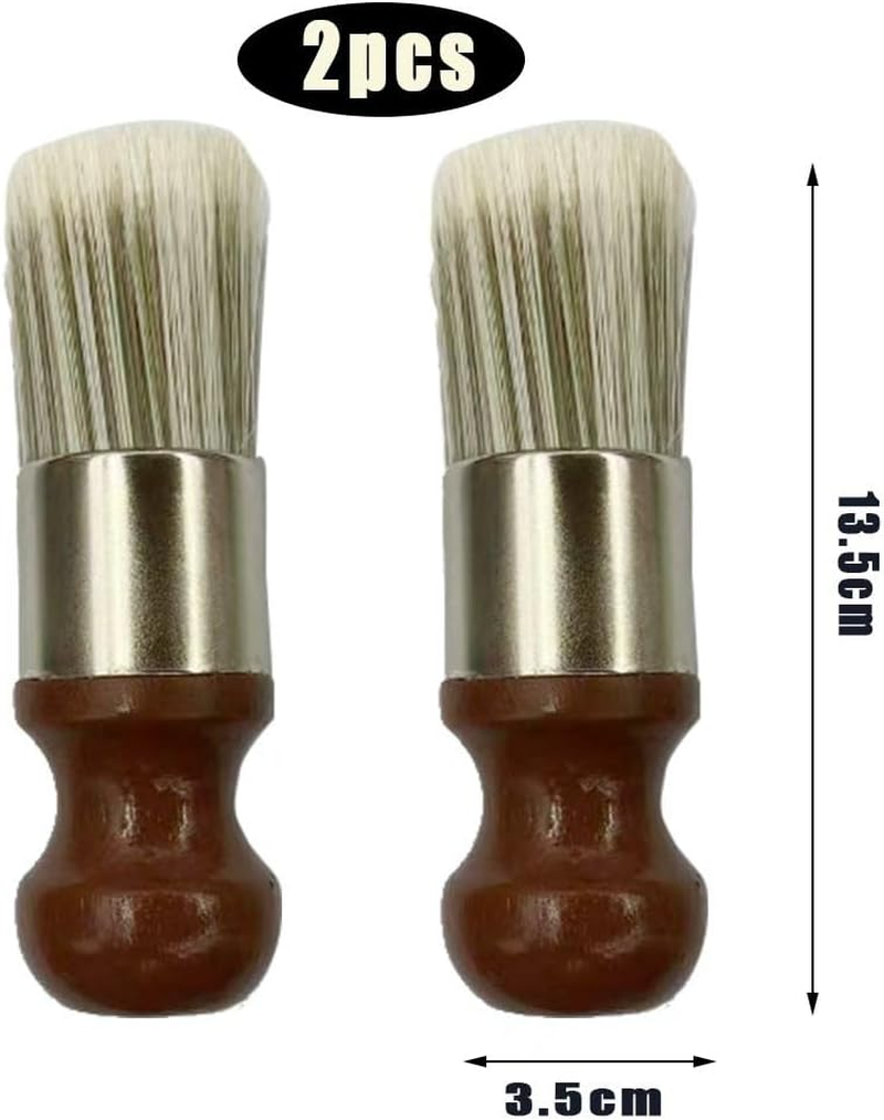 2 Pieces Leather Furniture Salve Brush, Durable Wood and Leather Care Too, Wood Salve Brush Set for Furniture, Shoes, Headlights, Car Interiors image number 4