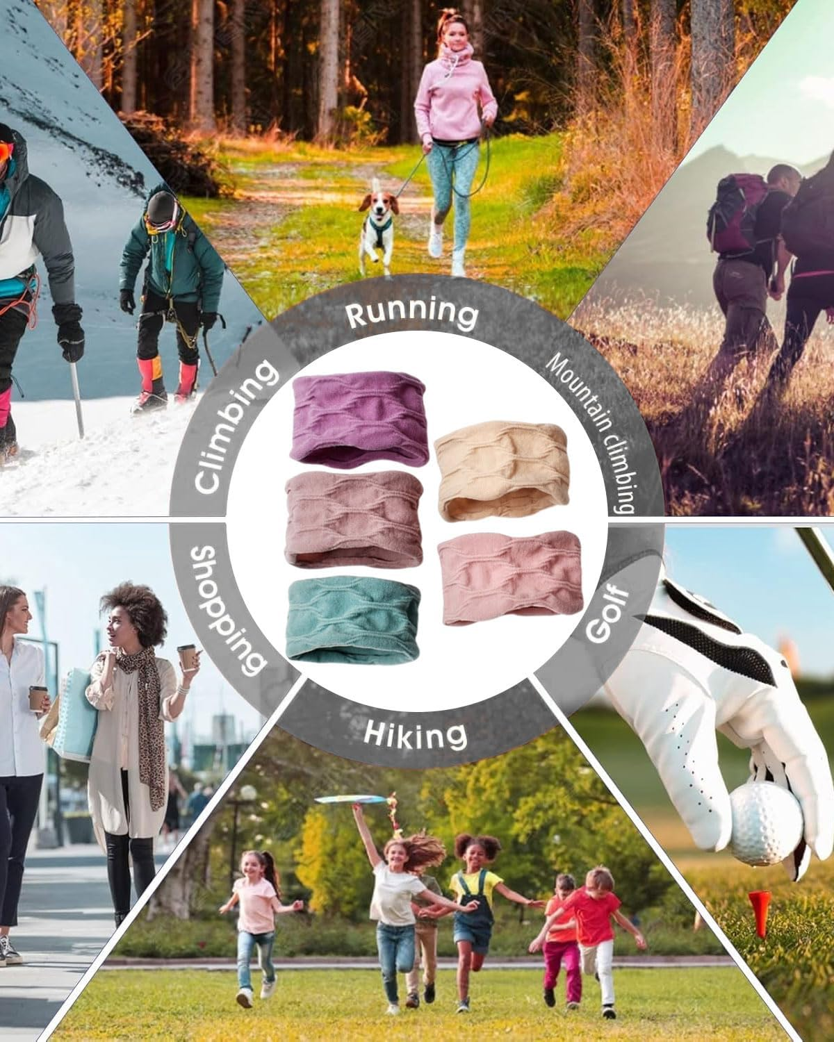 WUNZILO Pack of 10 Hair Bands for Women Girls Large Elastic Strong Hair Bobbles Seamless Cotton Holder Ties Stretching Ponytail Hair Pompoms for Thick Heavy Curly Hair, Multicoloured