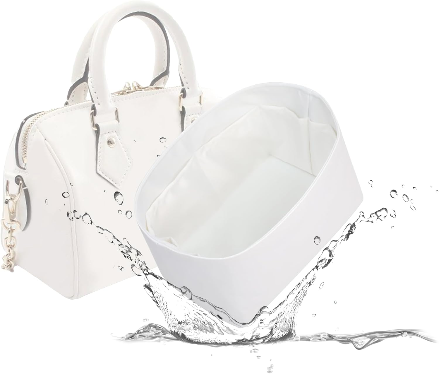 19 Neatthin Tote Bag Organiser, Waterproof Dupontpaper Surface and Silky Satin Lining, Lightweight Purse Insert Compatible with LV Speedy 20 (Speedy 20, Pink)