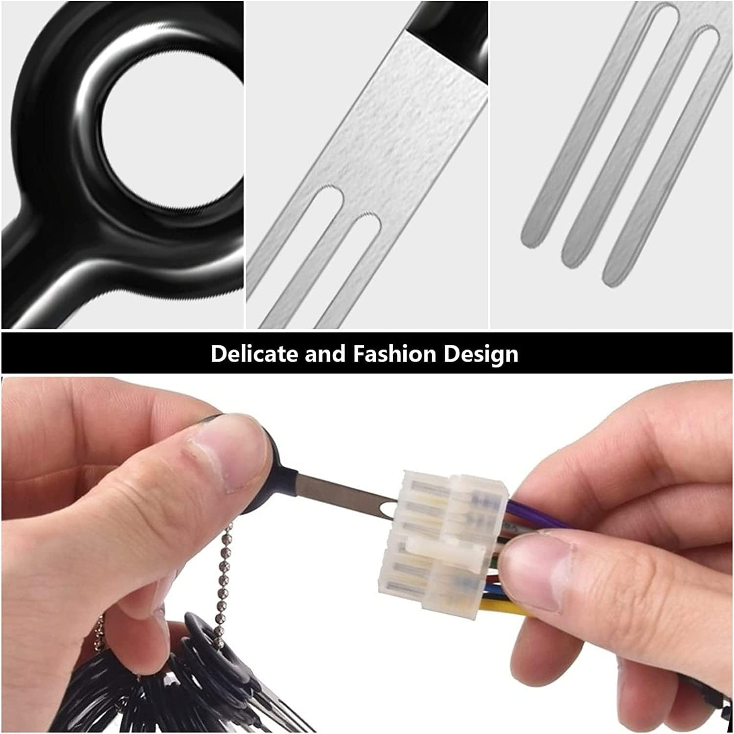 109Pcs Terminal Removal Tool Kit Terminal Ejector Kit Depinning Key Tool Set Depinning Tool Electrical Connector Pin Removal Tool Kit for Auto Repair Key Removal Tools Universal with Protective Bag image number 3