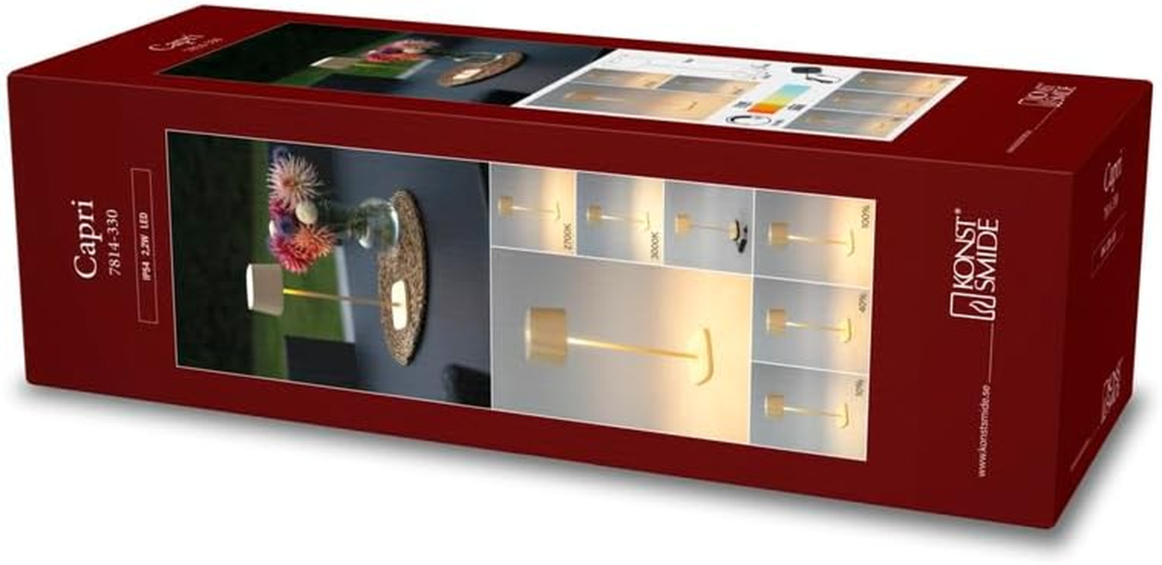 Konstsmide Capri 7814-330 LED Table Lamp USB Table Lamp Sand Indoor/Outdoor Wireless 10 X 36 X 10 Cm image number 2