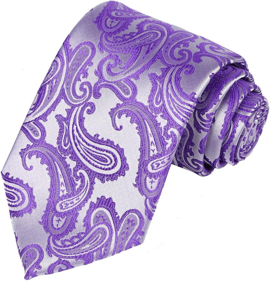 Kissties Mens Necktie Paisley Tie + Gift Box - Burgundy Red image number 5