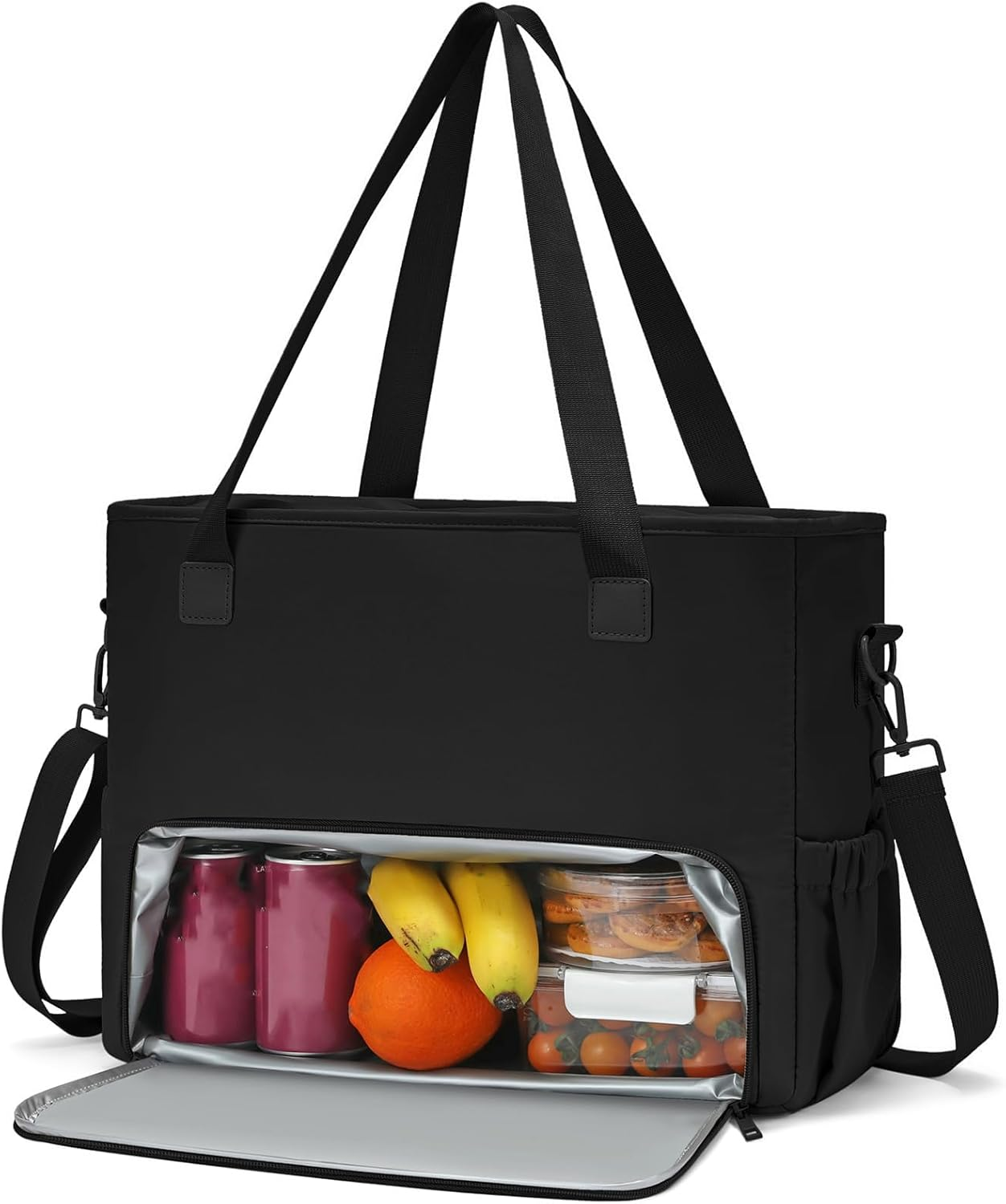 SIMTWO Lunch Tote Bag for Women, 15.6 Inch Work Bag with Lunch Compartment Insulated, Women&rsquo;S Lunch Bag Tote for Work, Versatile Nylon Lunch Box for Office, Travel, Teacher, Beach, Camping