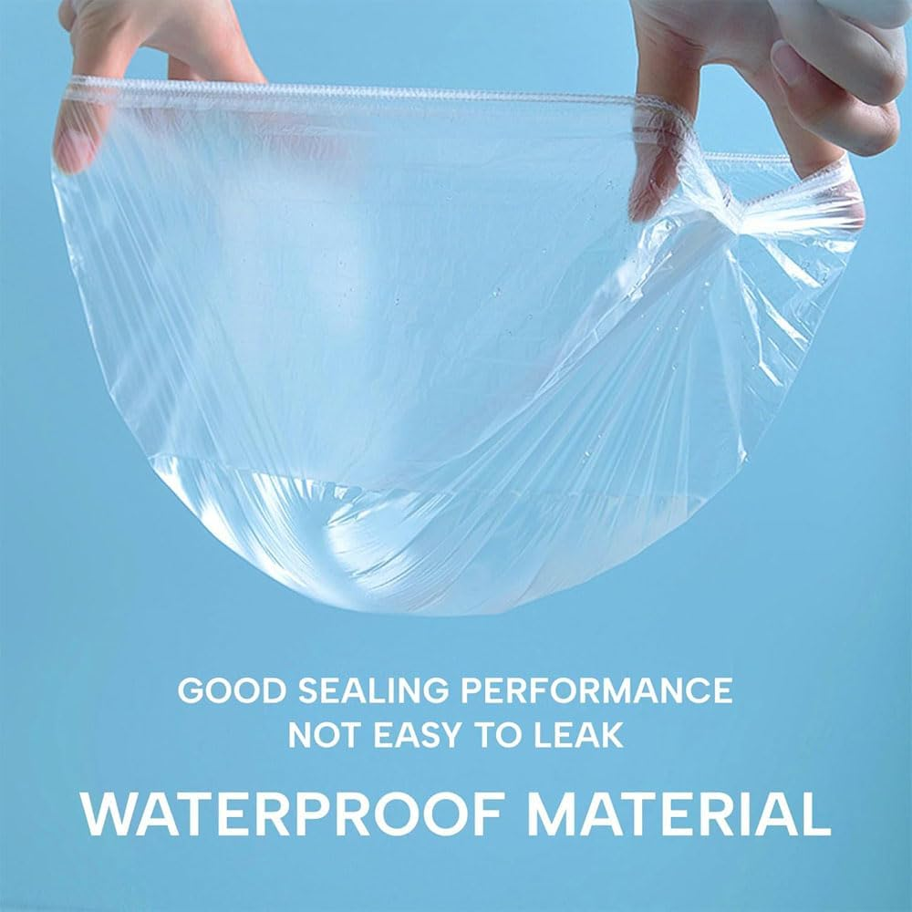 100 Pcs Waterproof Clear Hair Bath Caps Disposable Shower Caps for Women, Kids, Girls, Spa, Salon, Travel, Hotel and Home Use Plastic Hair Cap