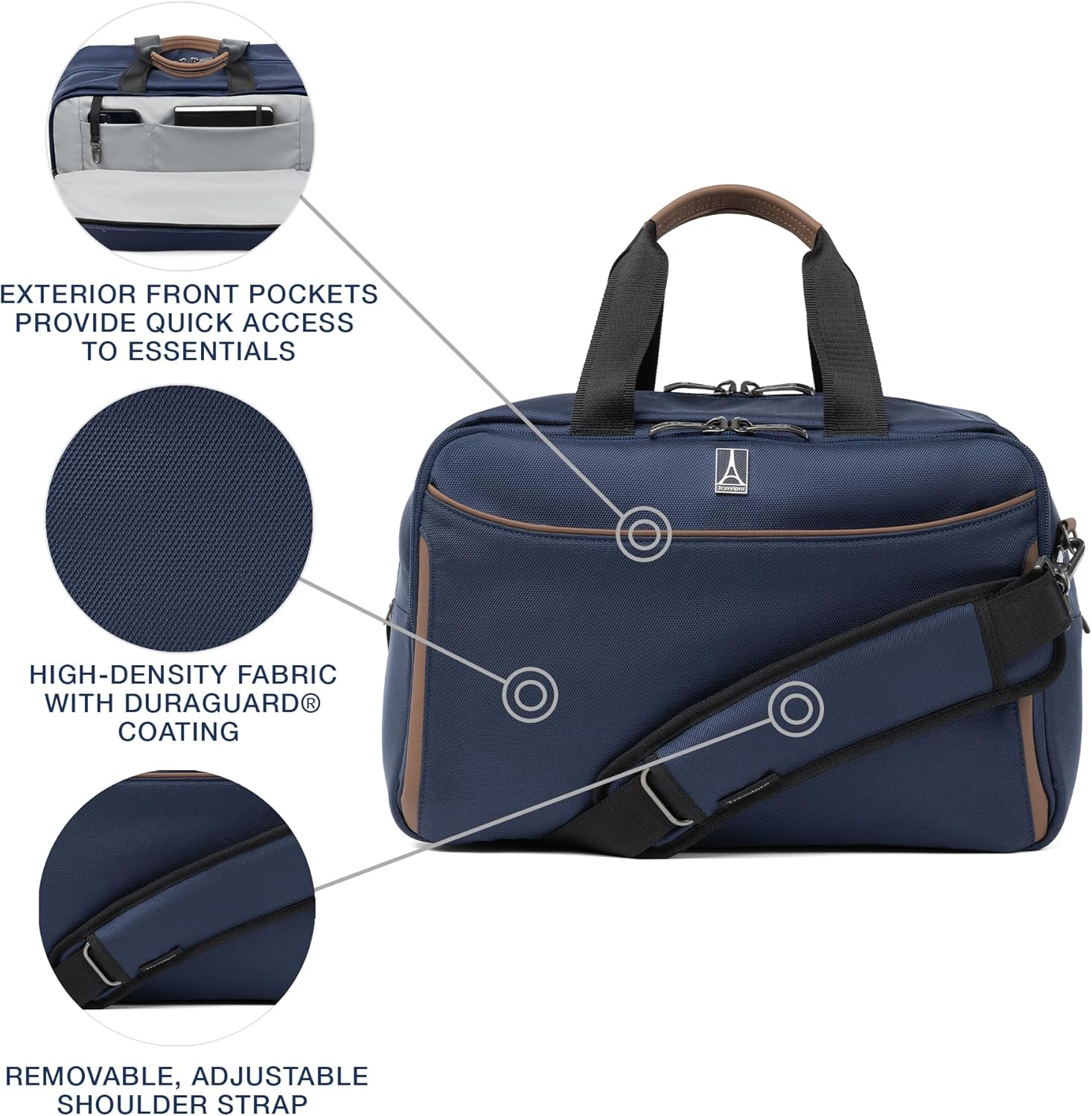 Travelpro Crew Classic Lightweight Softside Luggage, Patriot Blue, Crew Classic Lightweight Softside Underseat Travel Tote Bag image number 2