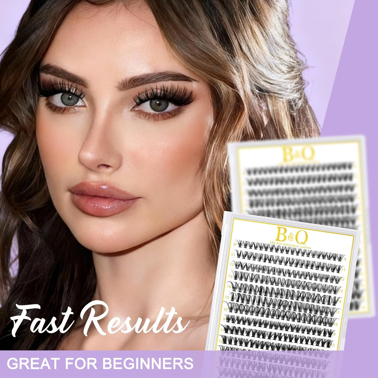 B&Q Lash Clusters 30D 40D-9-16 Cluster Lashes Individual Lashes 280 Clusters False Eyelash 10D 20D 30D 40D Lash Clusters Extensions Individual Eyelash Extensions at Home (30D 40D,9-16Mix) image number 6