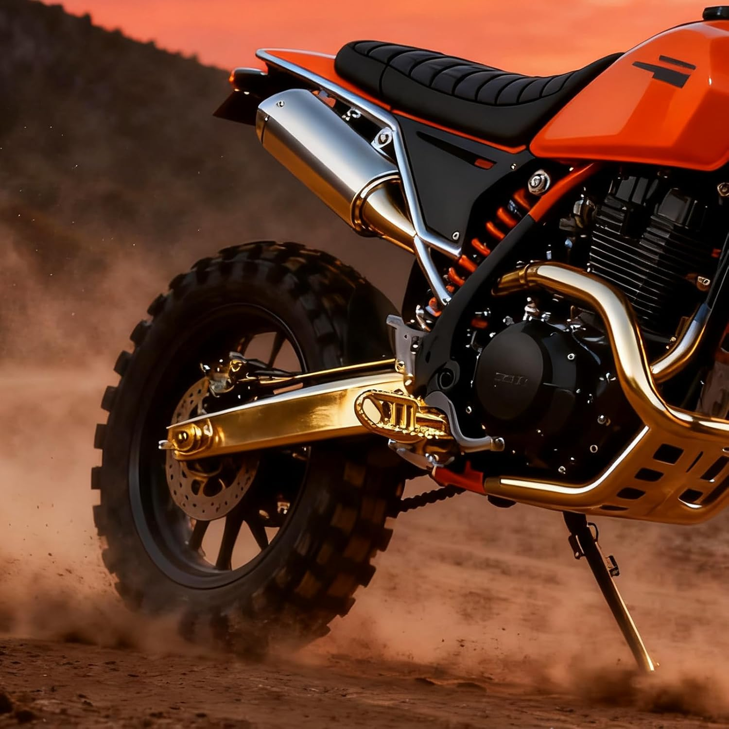 2Pcs for Harley-Davidson 883 Dyna Sportster Fatboy Pedals, Wide 360&deg; Rotating Anti-Slip Pedals, High-Performance Bike Pegs Parts, Off-Road Modified Bikes, Cnc Aluminum Alloy (Gold) image number 6