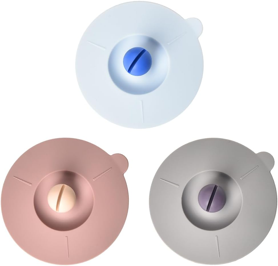 Guqqeuc Silicone Cup Cover for Coffee Drinks - Anti-Dust Mug Lid with Spoon Holding Design - Airtight Seal for Glass Cups, Cold and Hot Beverages - 3Pcs image number 5