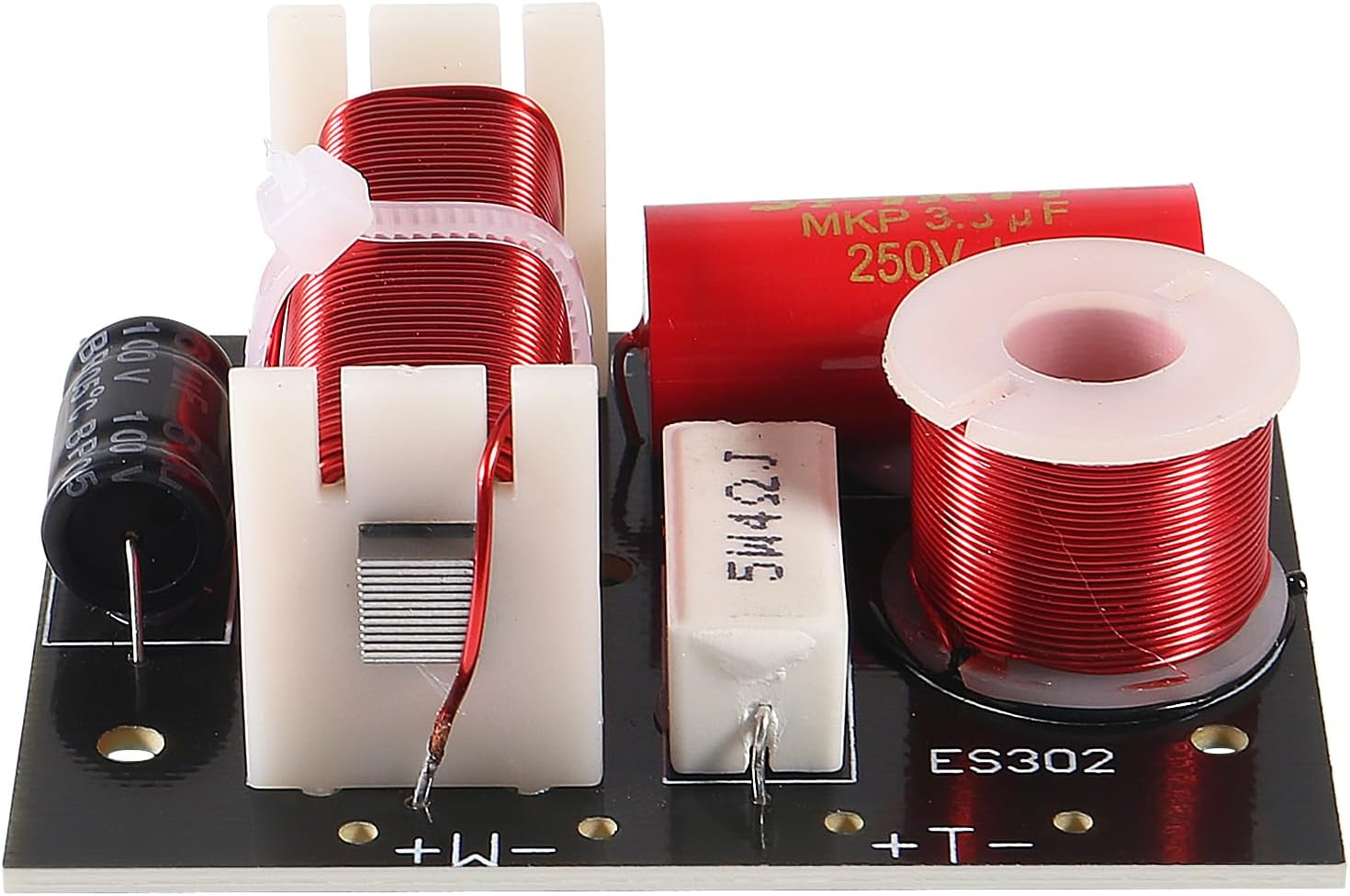 JUZITAO 400W Speaker Frequency Divider 2 Way Treble/Bass 2 Unit Hi-Fi Audio Speaker Crossover Filter Frequency Distributor DIY Module (2Pcs) image number 1