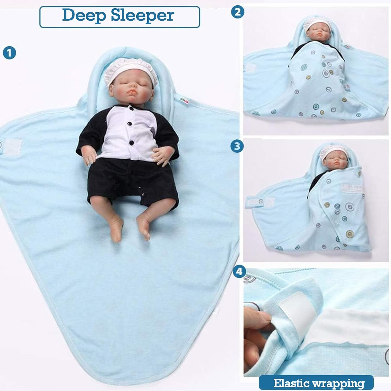 Baby Swaddle Wrap,Newborn Baby Swaddle Sleeping Bag，Ergonomic Baby Swaddles 0-3 Months，Security Blanket Soft & Breathable Baby Gifts for Boys and Girls image number 3