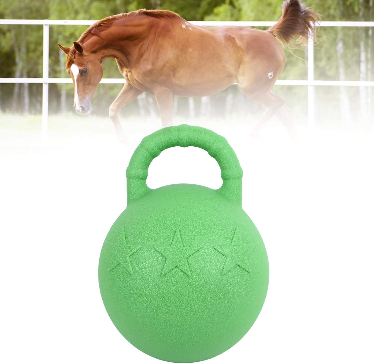 Herding Ball for Horse, Rubber anti Burst Horse Ball Toy with Fruit Flavor Interactive Horse Play Ball Slow Bounce Bouncy Ball for Equestrian Training Game, Horse Soccer Ball image number 5