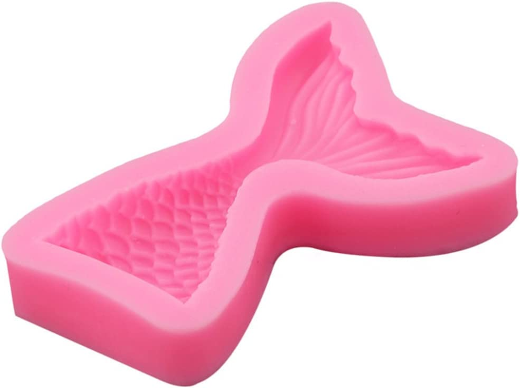 Mermaid Theme Fondant Silicone Mold,Seashell Silicone Mold Mermaid Tail Candy Chocolate Mold DIY Handmade Baking Tools for Sea Creatures Beach Theme Party Cake Decoration Set of 4 image number 5