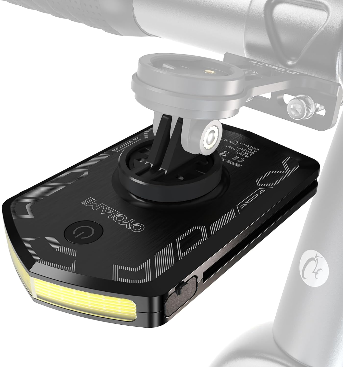 CYCLAMI Front Lights，Bike Lights Compatible with Garmin/Igpsport/Magene/Cycle Computers, 5000Mah 120Lumens 4 Light Modes IPX6 Waterproof Type-C Front Bicycle Lights Daylight Cycling Headlight image number 5