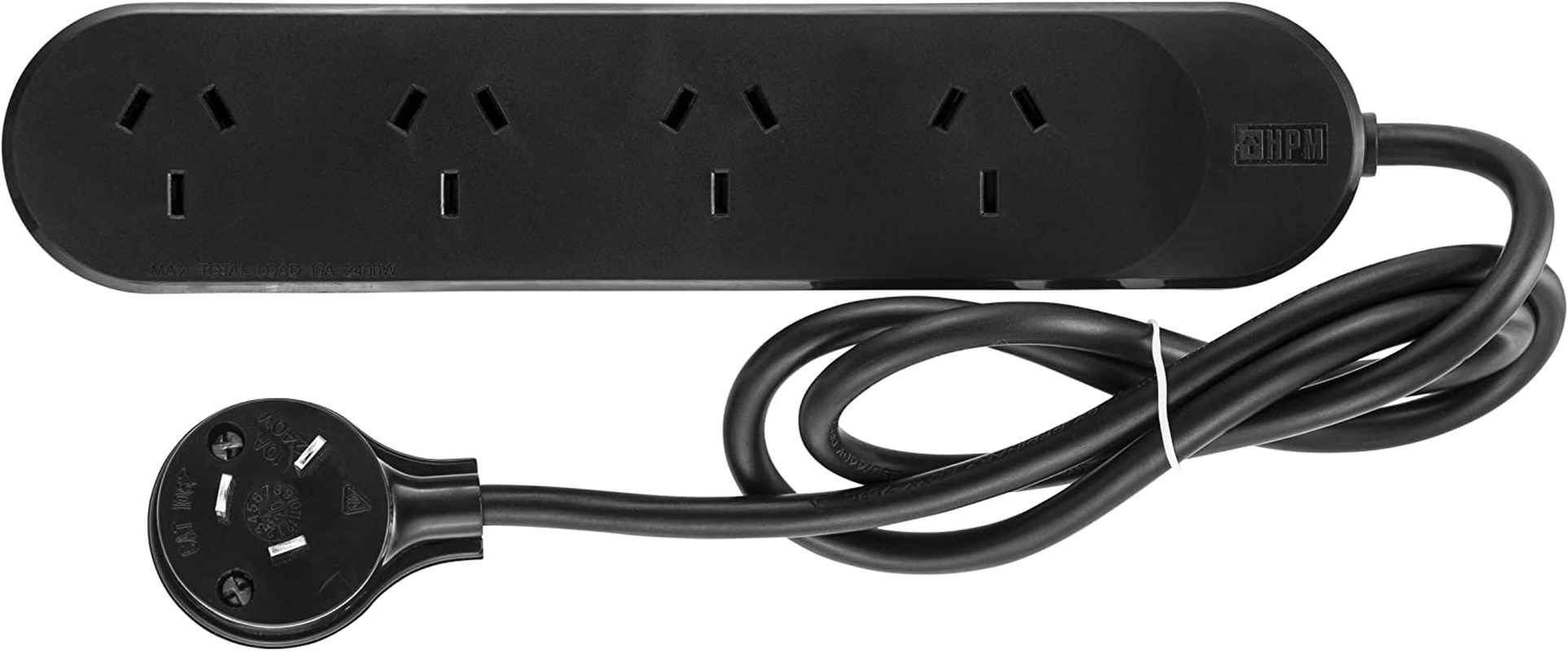 HPM Standard 4 Outlet Powerboard Black image number 2