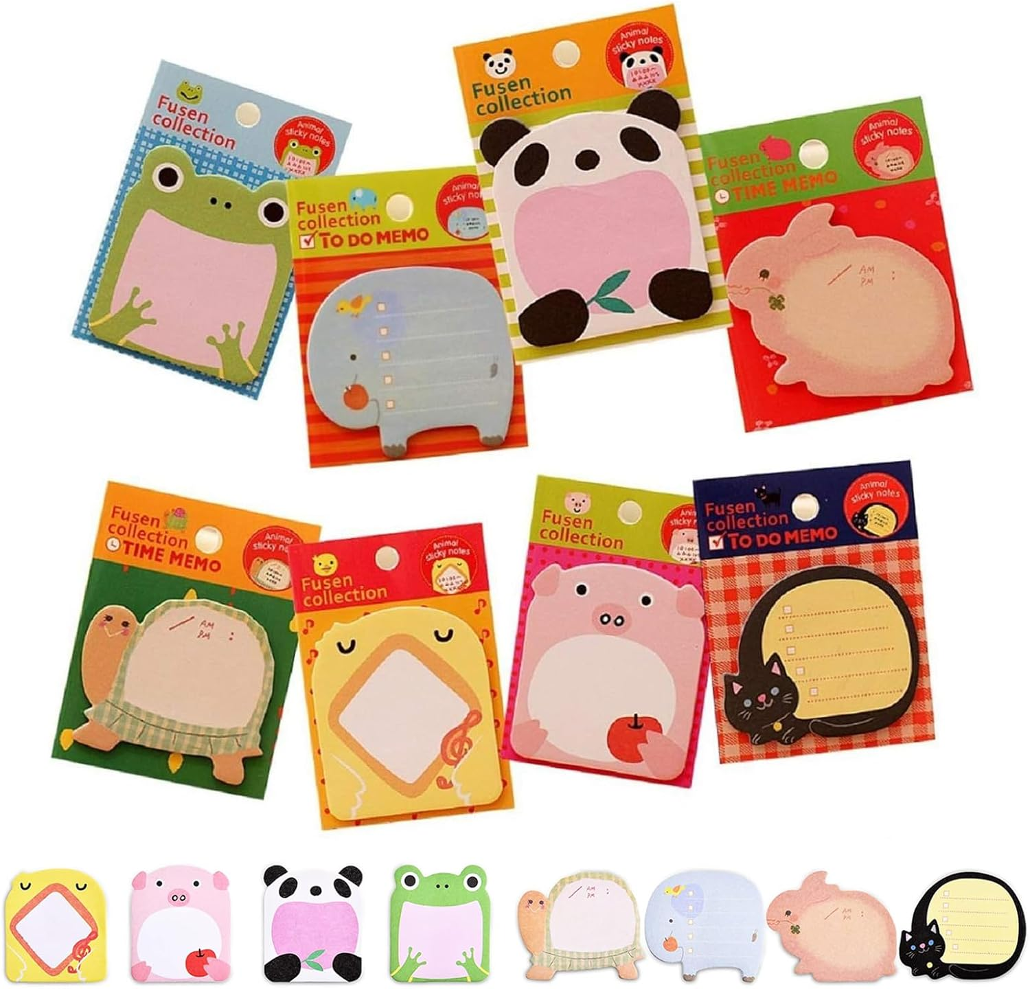 40 Pack Cute Animals Sticky Notes, 8 Kinds Cartoon Animals Sticky Note, Cartoon Refrigerator Sticky Notes, Self-Stick Message Notes for School Office Memo Student Gifts (800 Sheets) image number 3