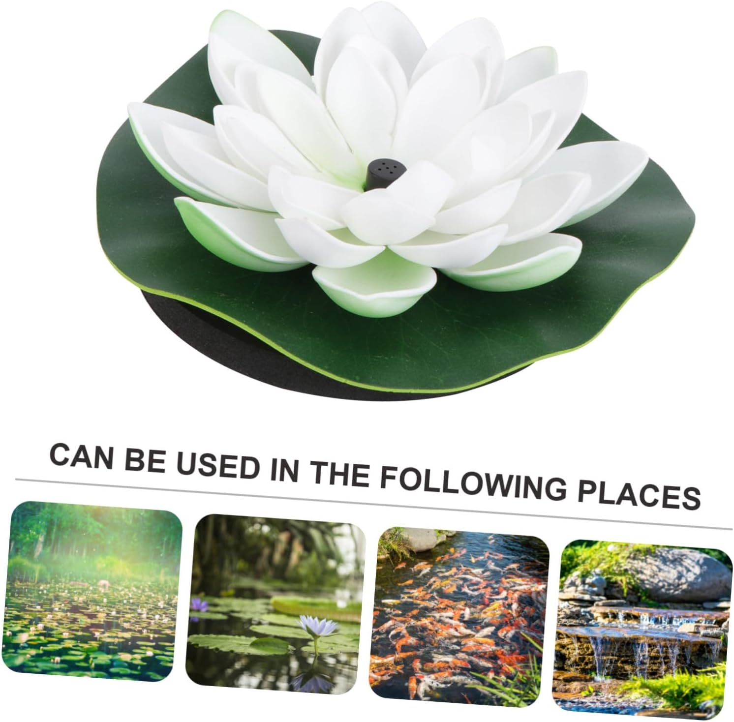 Luxshiny Solar-Powered Floating Lotus Fountain White for Garden Fish Tank Automatic Water Circulation Pump No Battery Needed Outdoor Landscape Decor for Oxygenation image number 3