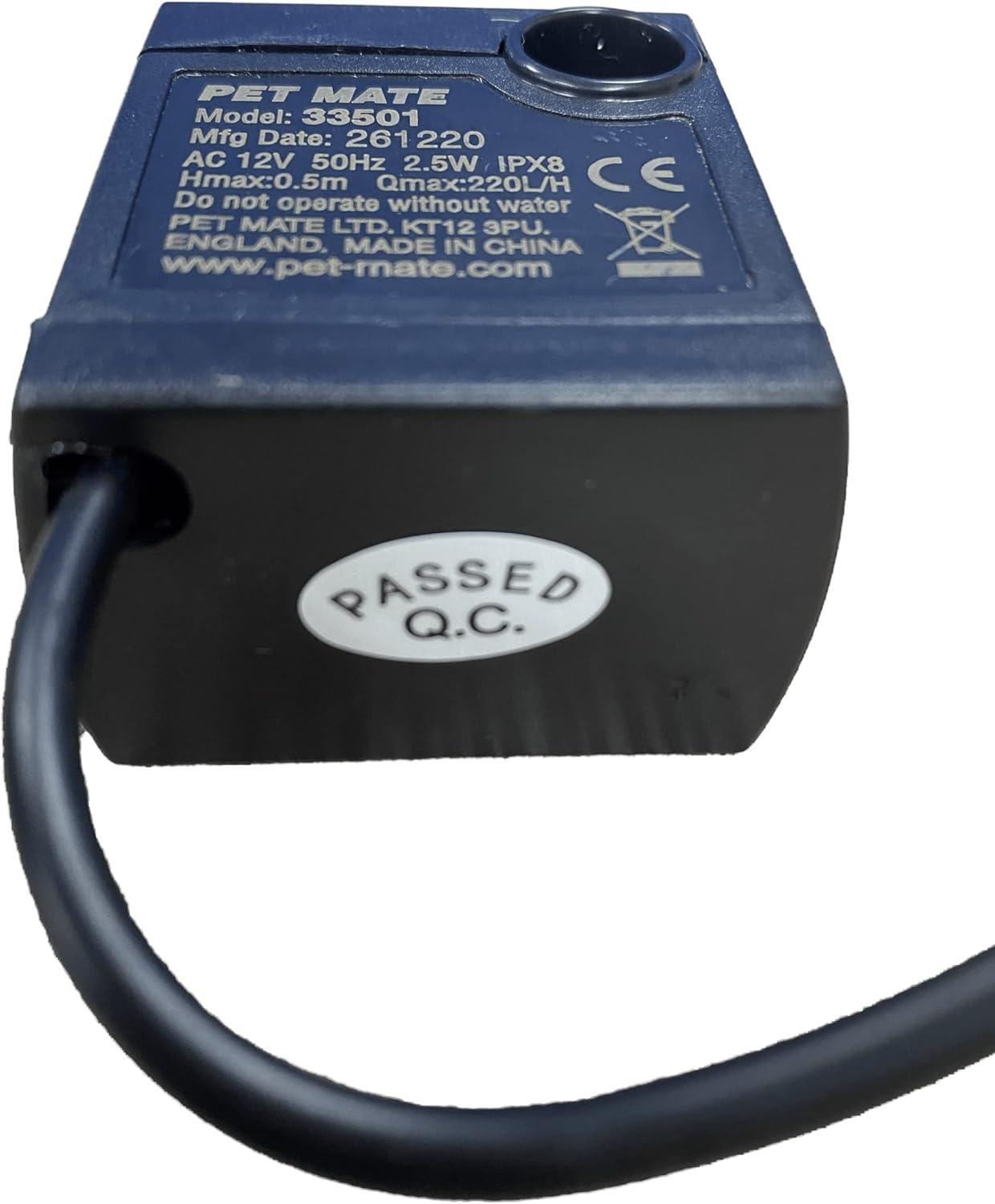 Replacement Pump for Cat Mate and Dog Mate Pet Fountains image number 1