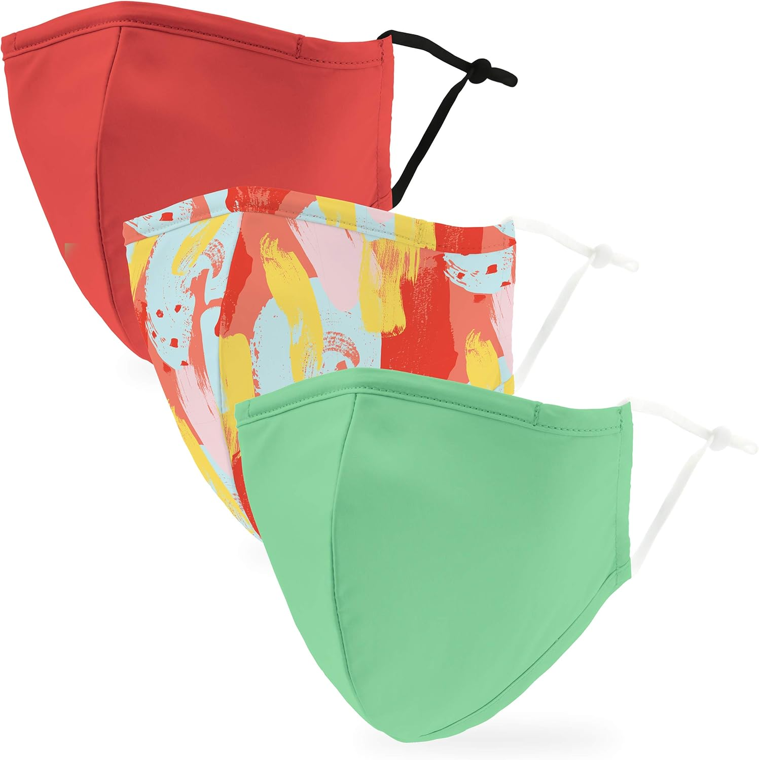 Weddingstar 3 Pack Washable Cloth Face Mask Reusable and Adjustable with Filter Pocket Kids and Adult Sizes