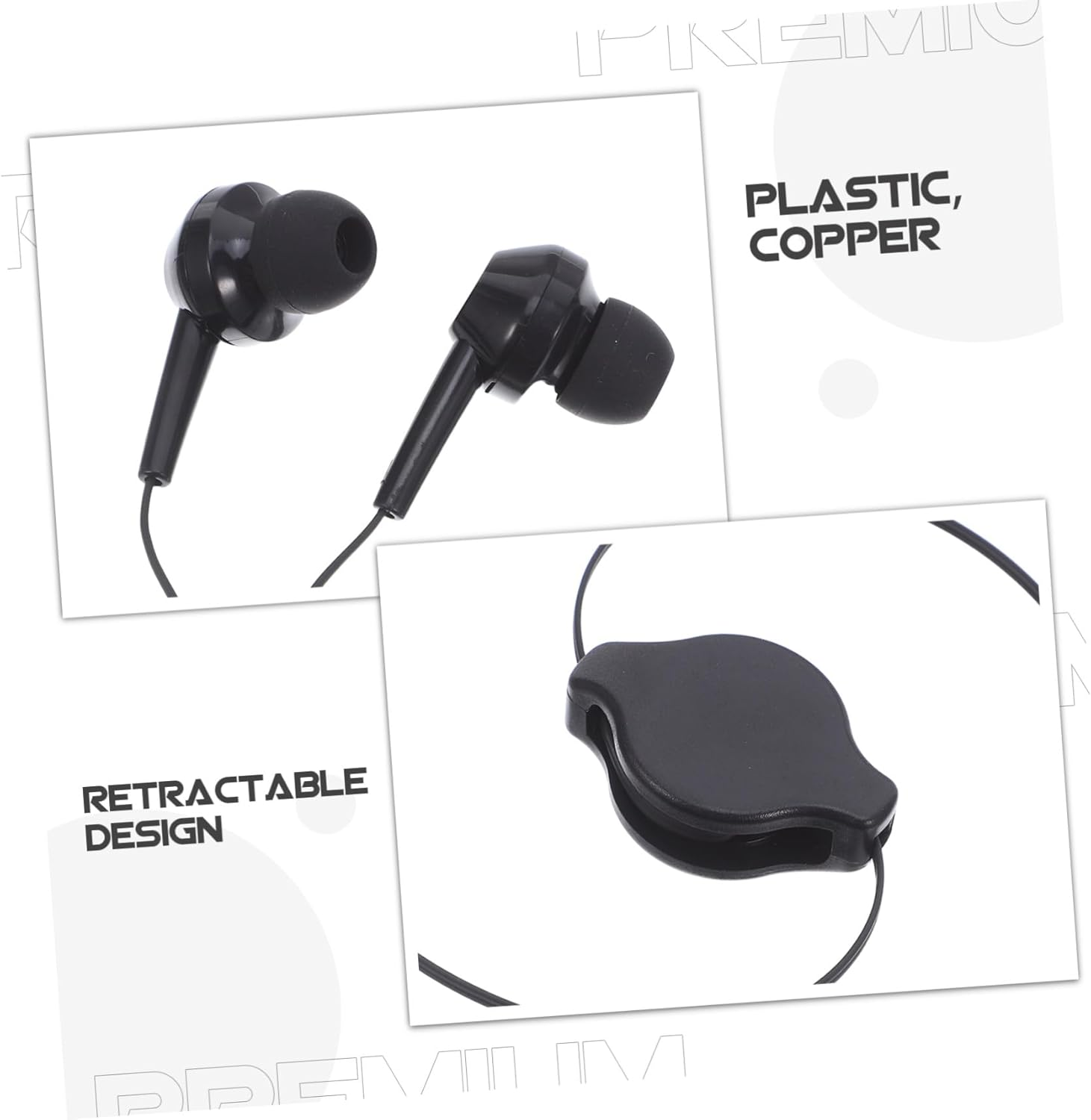 Homoyoyo 2Pcs Double-Pull Retractable Earphones Portable Retractable Wired Earphones Ear Headphones for Running and Exercise image number 6