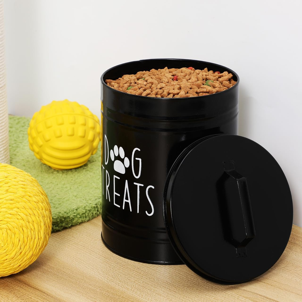 BESTOYARD Airtight Metal Dog Food Storage Tank Pet Treat Jar for Counter Rustic Style image number 6