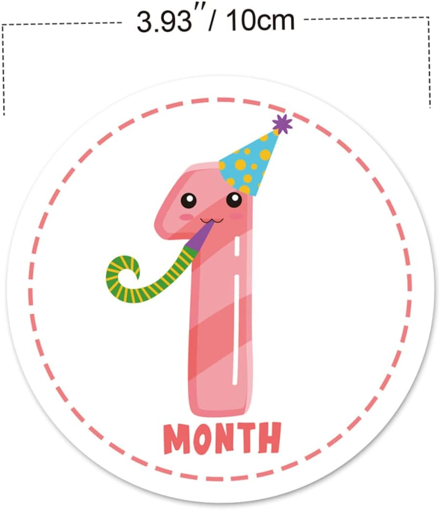 12Pcs Monthly Milestone Stickers Reusable Decorative Month Labels for Newborns Photo Keepsakes Creative Stickers with Gentle Adhesive for Clothing Safe Use image number 2