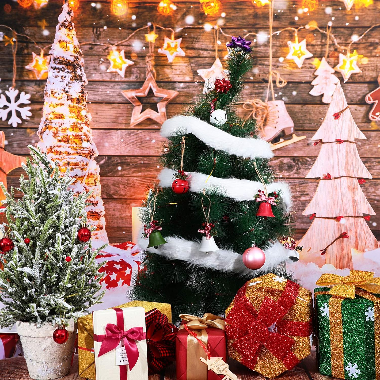 Syhood 2 Inches Wide Christmas Faux Fur Ribbon Trim Fabric Roll for Christmas Tree Decor or Wreath Bows Craft, 3 Yards Long (White) image number 4