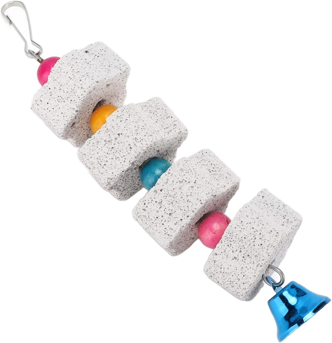 AKLOSIPY Bird Chewing Toys for Small Birds, Hamsters - S Beak Grinding with F Bell & Mineral Block, Ideal for Cockatiels, Budgies, Parakeets image number 6
